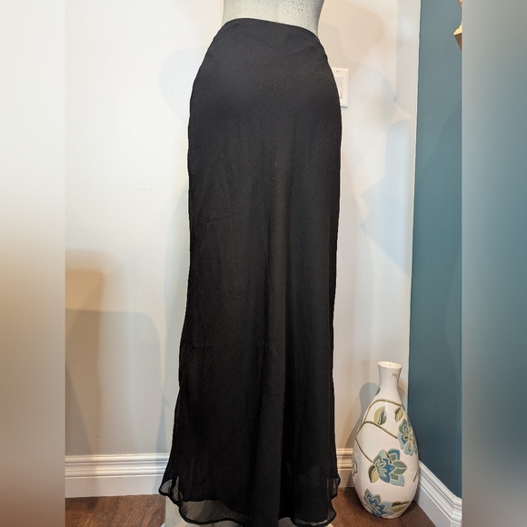 Anthropologie NIA Black sheer maxi skirt, lined with bow detail Size S - Picture 6 of 12